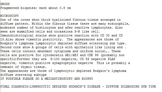 File:Chylothorax due to Hodgkin lymphoma (Radiopaedia 46773-51293 Pathology report 1).JPG