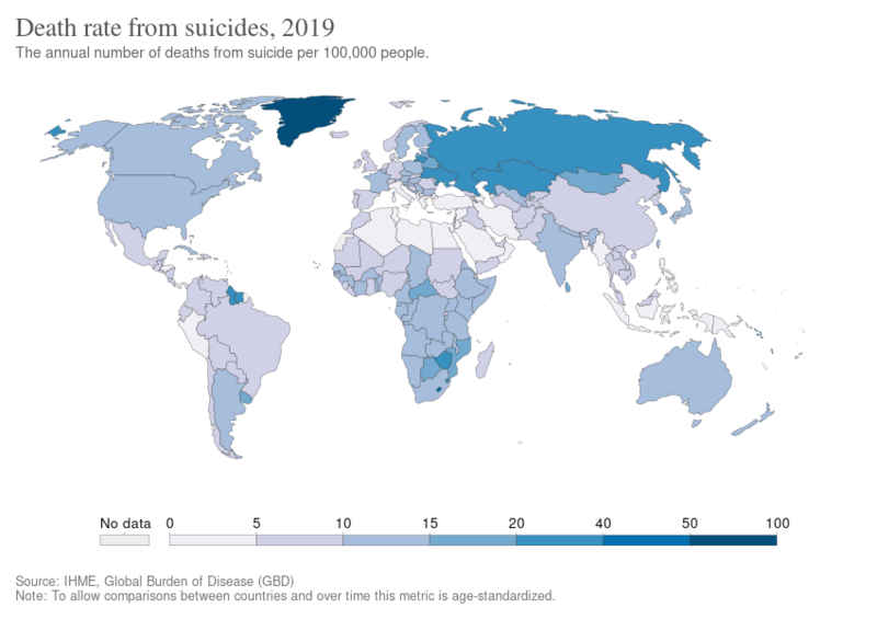 File:Death rate from suicides, OWID.svg