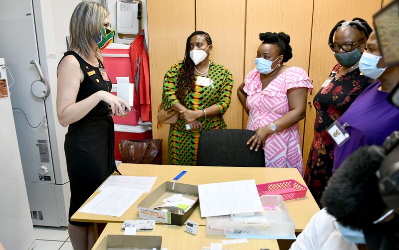 File:Deputy Minister Thembi Siweya conducts frontline monitoring visit at Aurum Research Institute and Klerksdorp Tertiary Hospital (GovernmentZA 51021103683).jpg