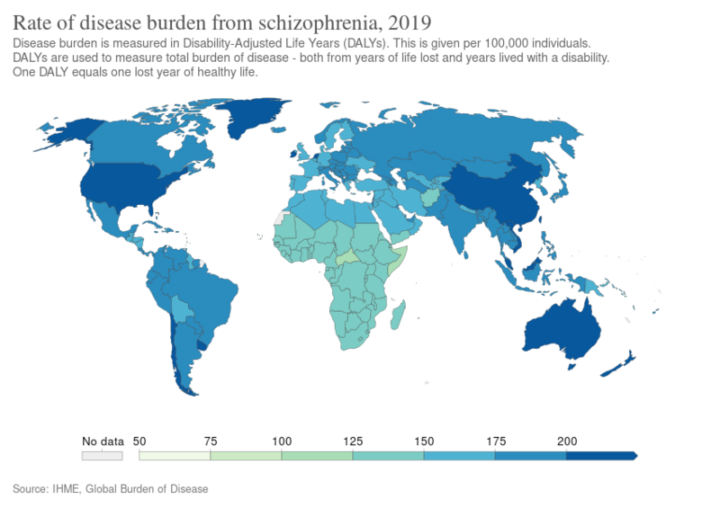 File:Rate of disease burden from schizophrenia, OWID.svg