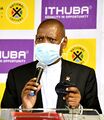 Ithuba National Lottery Fund hands over reusable face masks Ministers Zweli Mkhize and Bheki Cele in Sandton (GovernmentZA 49869208168).jpg
