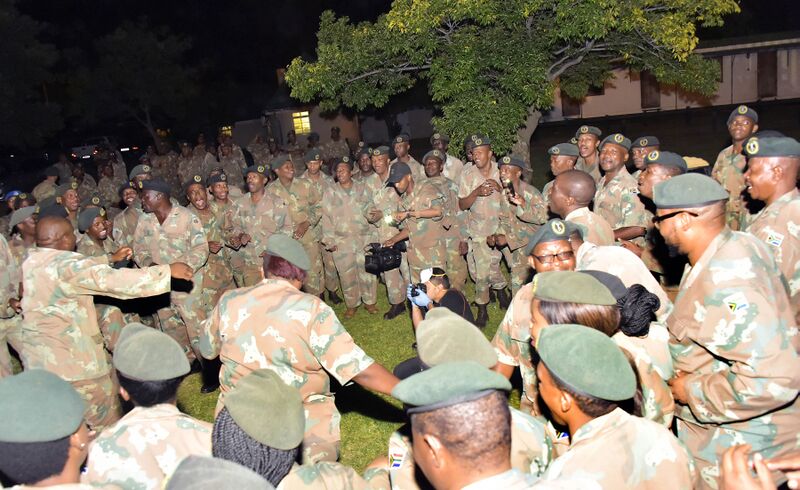 File:Commander in Chief of the Armed Forces His Excellency President Cyril Ramaphosa delivers well wishes to the South African Armed Forces ahead of the national lockdown, 26 Mar 2020 (GovernmentZA 49704139471).jpg