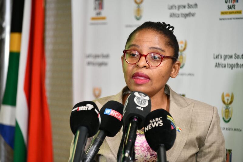 File:Acting Minister in the Presidency, Khumbudzo Ntshavheni briefs media on outcomes of the Cabinet meeting, 25 Mar 2021 (GovernmentZA 51070209778).jpg