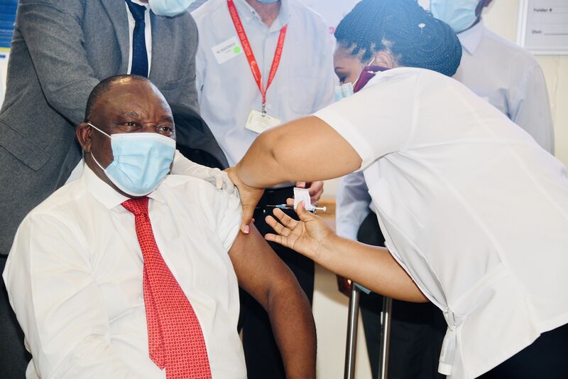 File:President Cyril Ramaphosa joins healthcare workers to receive J&J Coronavirus vaccination, 17 February 2021 (GovernmentZA 50952193293).jpg