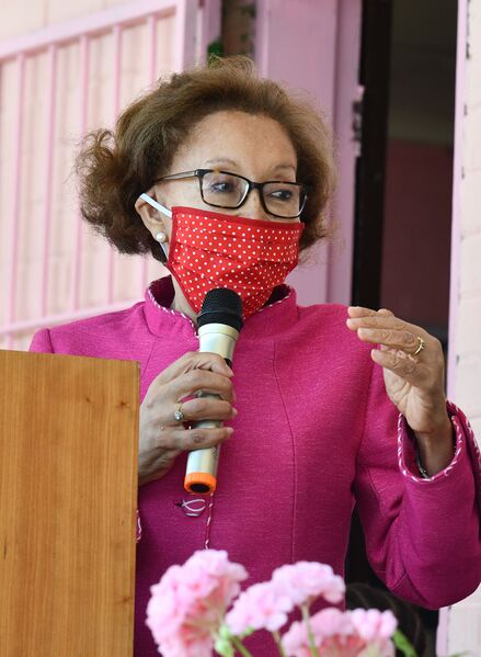 File:First Lady Dr Tshepo Motsepe inspects Art Hub at Khatlamping Primary School “Pink Room” Safe Space Initiative launch (GovernmentZA 50445234791).jpg