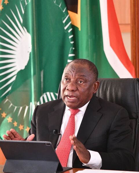 File:President Cyril Ramaphosa convenes virtual meeting of AU Bureau of the Assembly of Heads of State and Government, 21 July 2020 (GovernmentZA 50139103488).jpg