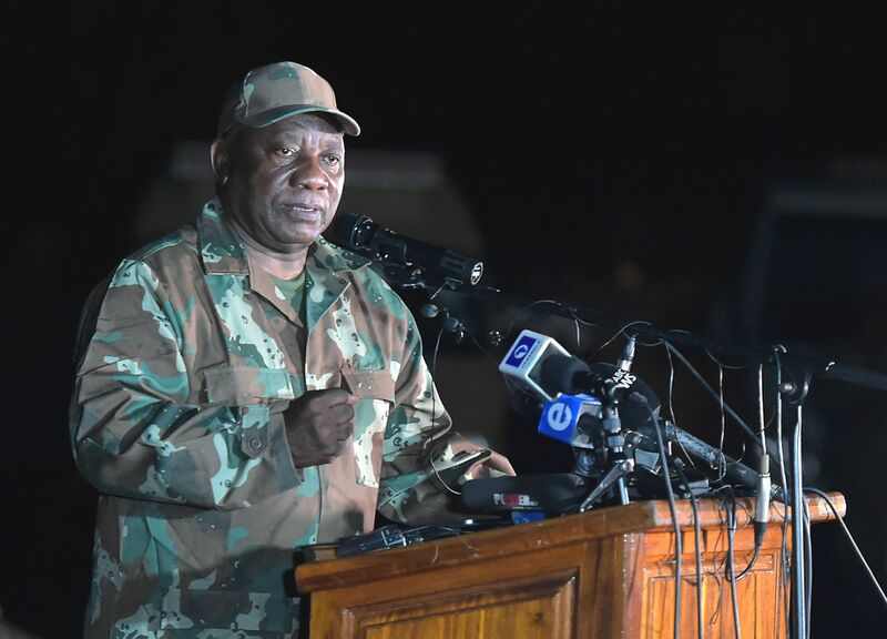 File:Commander in Chief of the Armed Forces His Excellency President Cyril Ramaphosa delivers well wishes to the South African Armed Forces ahead of the national lockdown, 26 Mar 2020 (GovernmentZA 49704451277).jpg