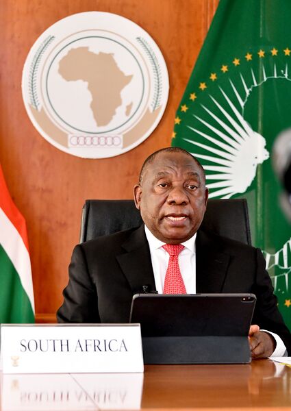 File:President Cyril Ramaphosa convenes virtual meeting of AU Bureau of the Assembly of Heads of State and Government, 21 July 2020 (GovernmentZA 50139879712).jpg