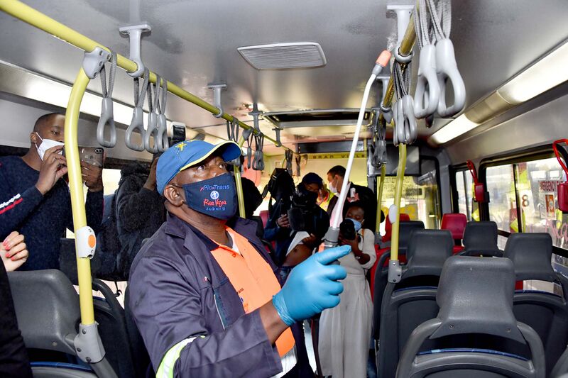 File:Minister Fikile Mbalula inspects Rea-Vaya buses and stations as part of Coronavirus Covid-19 safety measures (GovernmentZA 49897225712).jpg