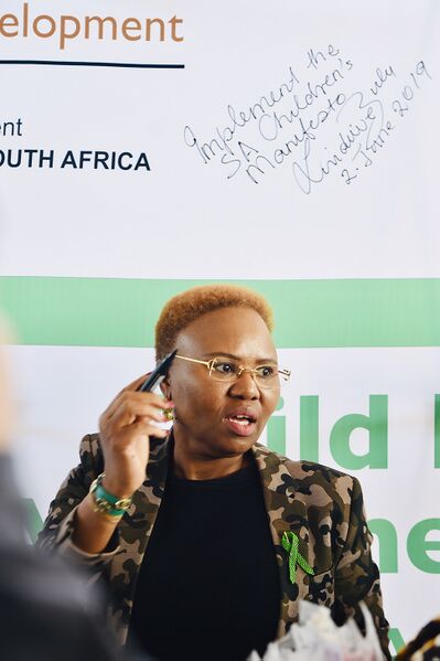 File:Social Development Minister Lindiwe Zulu addresses the 2019 National Child Protection Week Campaign launch (GovernmentZA 47991887937).jpg