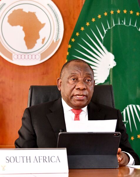 File:President Cyril Ramaphosa convenes virtual meeting of AU Bureau of the Assembly of Heads of State and Government, 21 July 2020 (GovernmentZA 50139879377).jpg